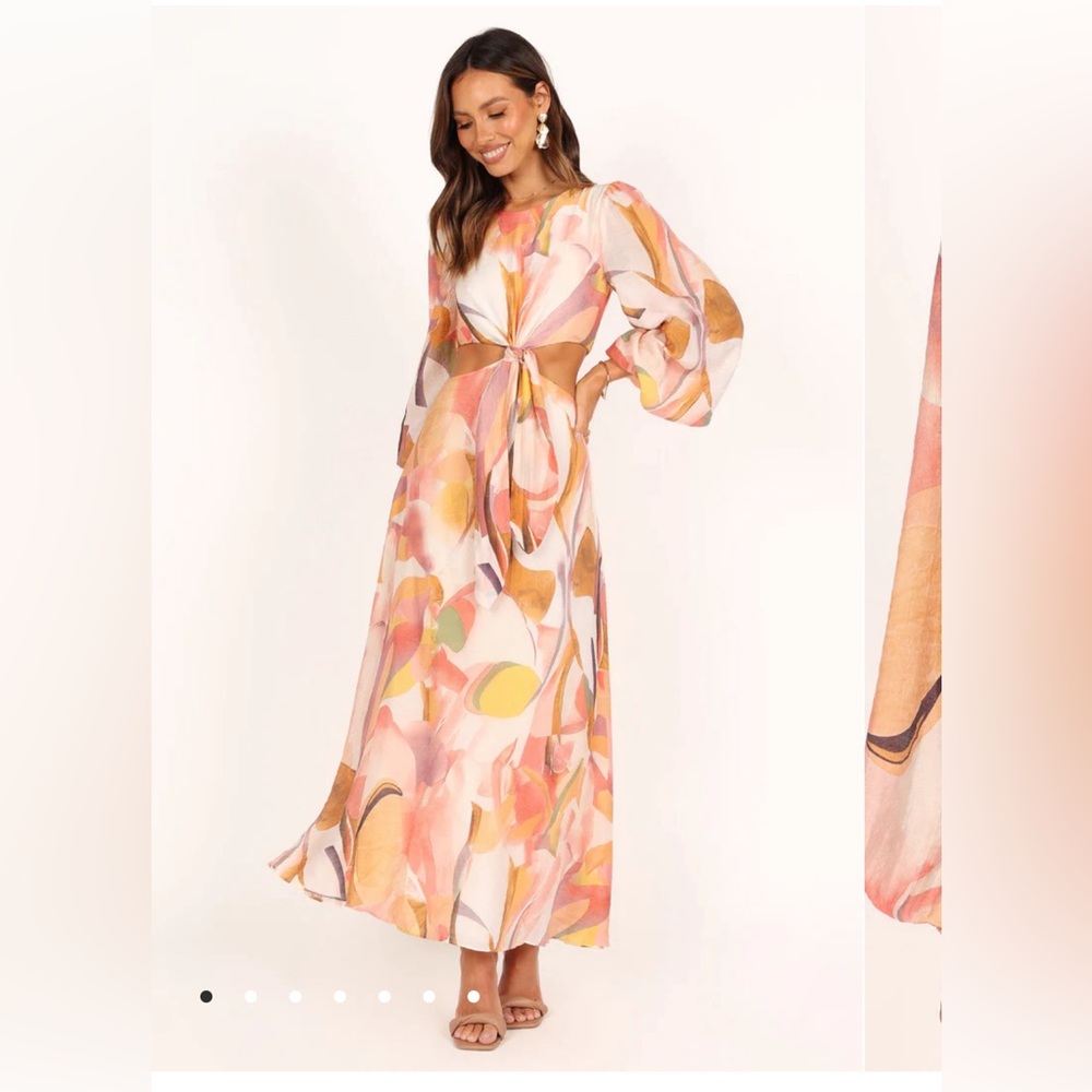 LAQUIN LONG SLEEVE MAXI DRESS - PINK
